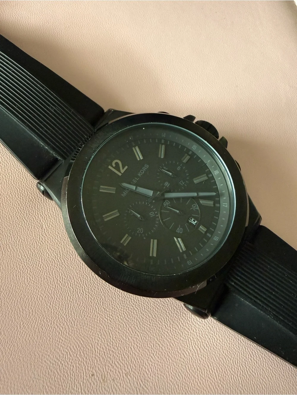 Michael Kors Black Silicone Strap Chronograph Watch